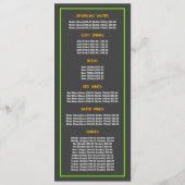 Menu Sunrise Spruce, Restaurant Mince (Dos)