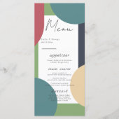Menu Super moderne coloré Abstrait chic rétro Mariage (Devant)
