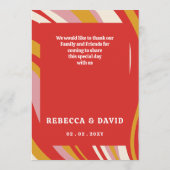 Menu Super rétro les années 70 Mariage rouge ivoire (Dos)