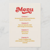 Menu Super rétro les années 70 Mariage rouge ivoire (Devant)
