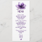 Menu Superbe Mariage de fleurs violettes (Devant)