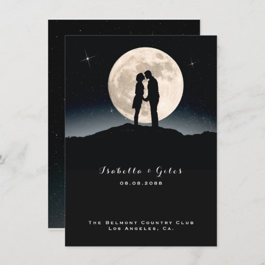 Menu Sur la Lune et Mariage de nuit étoilé (Devant / Derrière)