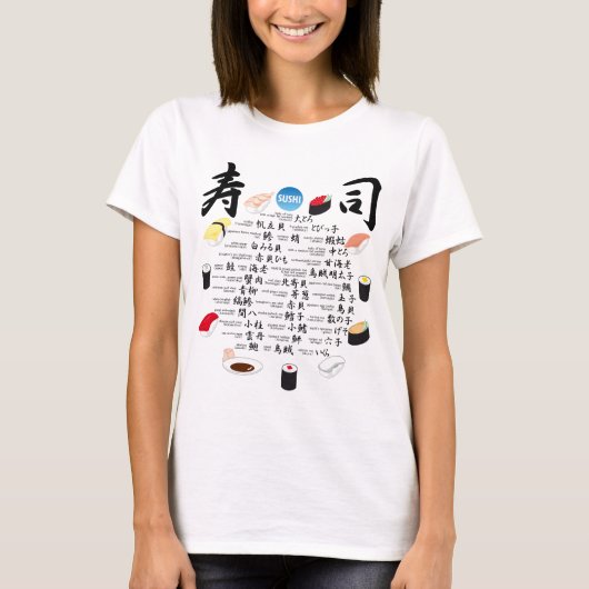 Menu Sushi T-shirt (Voorkant)