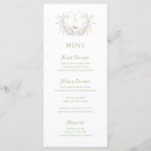 Menu Swans Floral Monogram Crest Wedding  (Devant)