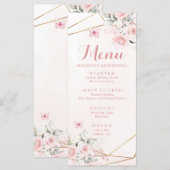 Menu Sweet sixteen géométrique rose vif (Devant / Derrière)