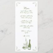 Menu Sweet Whimsical manuscrit Mariage illustré (Devant)