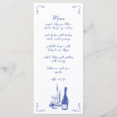 Menu Sweet Whimsical manuscrit Mariage illustré (Devant)