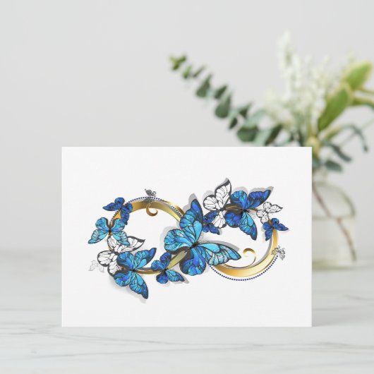 Menu Symbol Infinity of Blue Morpho Butterflies (Debout devant)