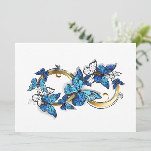 Menu Symbol Infinity of Blue Morpho Butterflies (Debout devant)