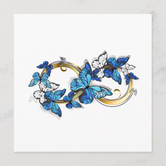 Menu Symbol Infinity of Blue Morpho Butterflies (Devant)