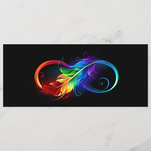 Menu Symbole d'infini avec plume arc-en-ciel (Devant)