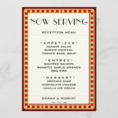 Menu Symbole du cinéma rétro Mariage rouge (Devant)