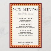 Menu Symbole du cinéma rétro Mariage rouge (Devant)