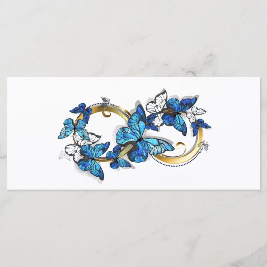 Menu Symbole infini de papillons Morpho bleus (Devant)