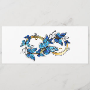 Menu Symbole infini de papillons Morpho bleus