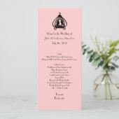 Menu Tabblad Chic Pink en Black Wedding (Staand voorkant)