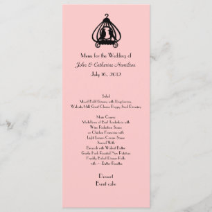 Menu Tabblad Chic Pink en Black Wedding