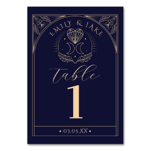 Menu Tabel Tarot Mystic Crystal Moons Nummers Kaart