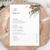 Menu Table de mariage d'hiver 5x7"