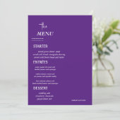 Menu Table de mariage élégant (Debout devant)