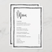 Menu Table de Mariage français manuscrite (Devant / Derrière)