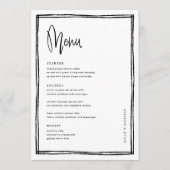 Menu Table de Mariage français manuscrite (Devant)