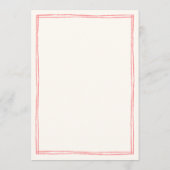 Menu Table de Mariages manuscrite rose et vert français (Dos)