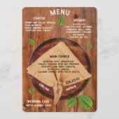 Menu Table de réception de mariage en bois rustique per (Devant)