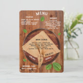 Menu Table de réception de mariage en bois rustique per (Debout devant)