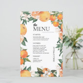 Menu Table Mariage Oranges romantiques (Debout devant)
