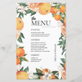 Menu Table Mariage Oranges romantiques (Devant)