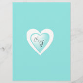 Menu Tableau Aqua Blue Mariage damassé (Dos)