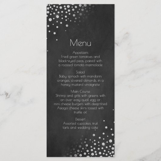 Menu Tableau de bord en argent Diamonds | (Devant)
