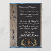 Menu Tableau en ardoise sur bois, monogramme et merci - (Dos)