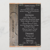 Menu Tableau en bois, monogramme et merci - pêche (Devant)