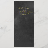 Menu Tableau noir et Mariage de calligraphie or (Dos)