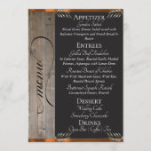 Menu Tableau sur bois, monogramme et merci - cuivre (Devant)