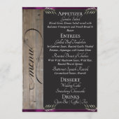 Menu Tableau sur Bois, Monogramme & Merci - Plum (Devant)