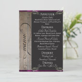 Menu Tableau sur Bois, Monogramme & Merci - Plum (Debout devant)