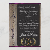 Menu Tableau sur Bois, Monogramme & Merci - Plum (Dos)