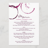 Menu Tache de vin de Bourgogne rustique pour mariage (Devant)