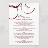 Menu Tache de vin rouge foncé rustique pour mariage (Devant)