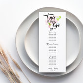 Menu Taco Bout Love Mariage