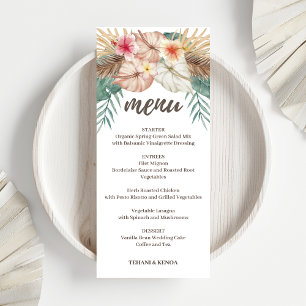 Menu Tahiti Tropical Island Floral Mariage