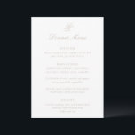 Menu Talula Sandy Mariage Neutre Élégant<br><div class="desc">Menus mariage de style classique avec un design simple et intemporel,  avec un script élégant et des polices serif traditionnelles.</div>