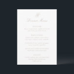 Menu Talula Sandy Mariage Neutre Élégant<br><div class="desc">Menus mariage de style classique avec un design simple et intemporel,  avec un script élégant et des polices serif traditionnelles.</div>