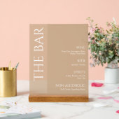 Menu Tan Neutre Deux Tons Mariage Bar (Mariage)