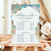 Menu Tarif de service à l'encre liquide d'art moderne b