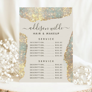 Menu Tarif de service de script de signature holographi
