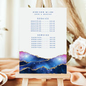 Menu Tarif de service du salon Agate Galaxy Celestial S